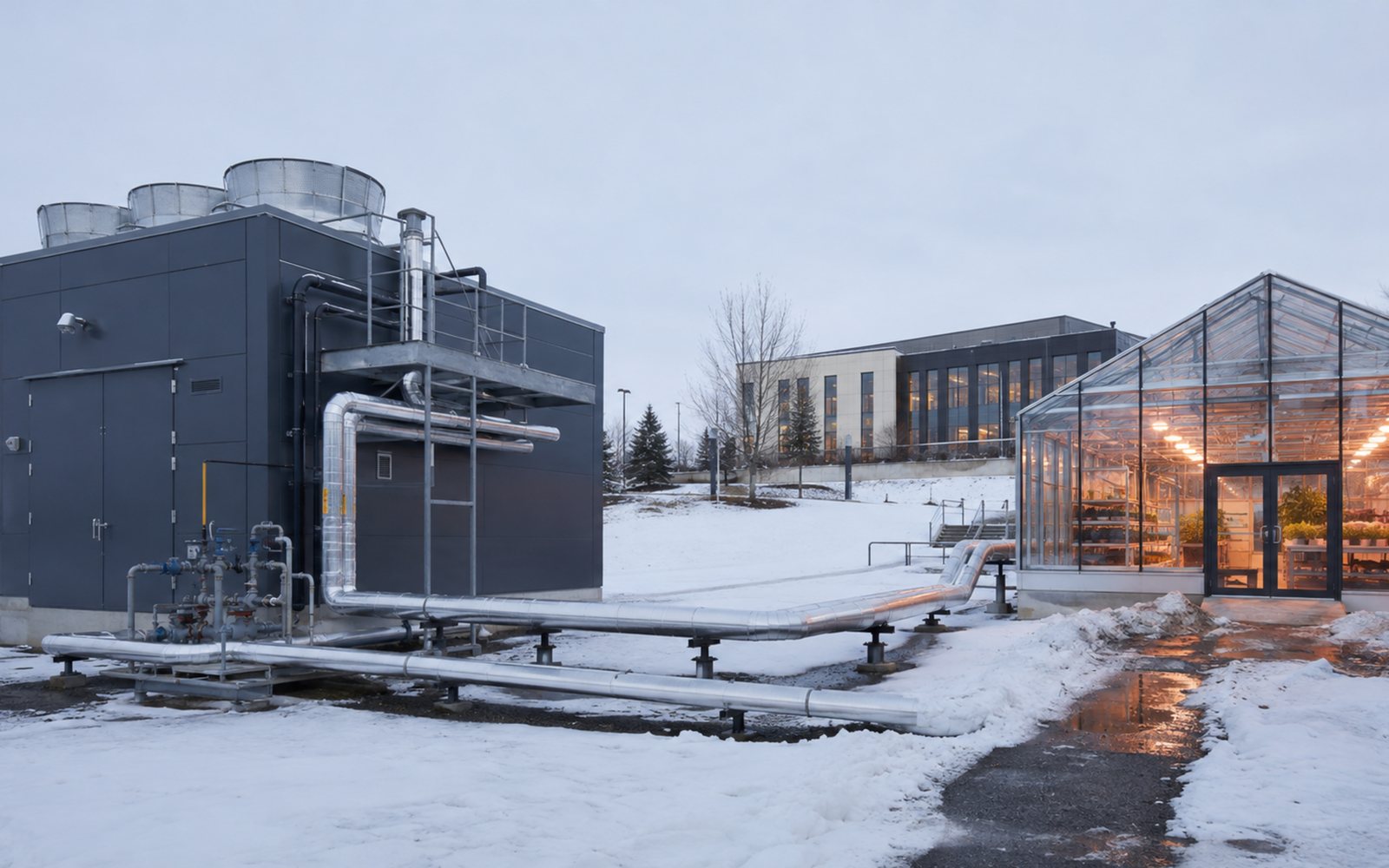 Recovered heat connecting AI infrastructure to useful heat consumers.